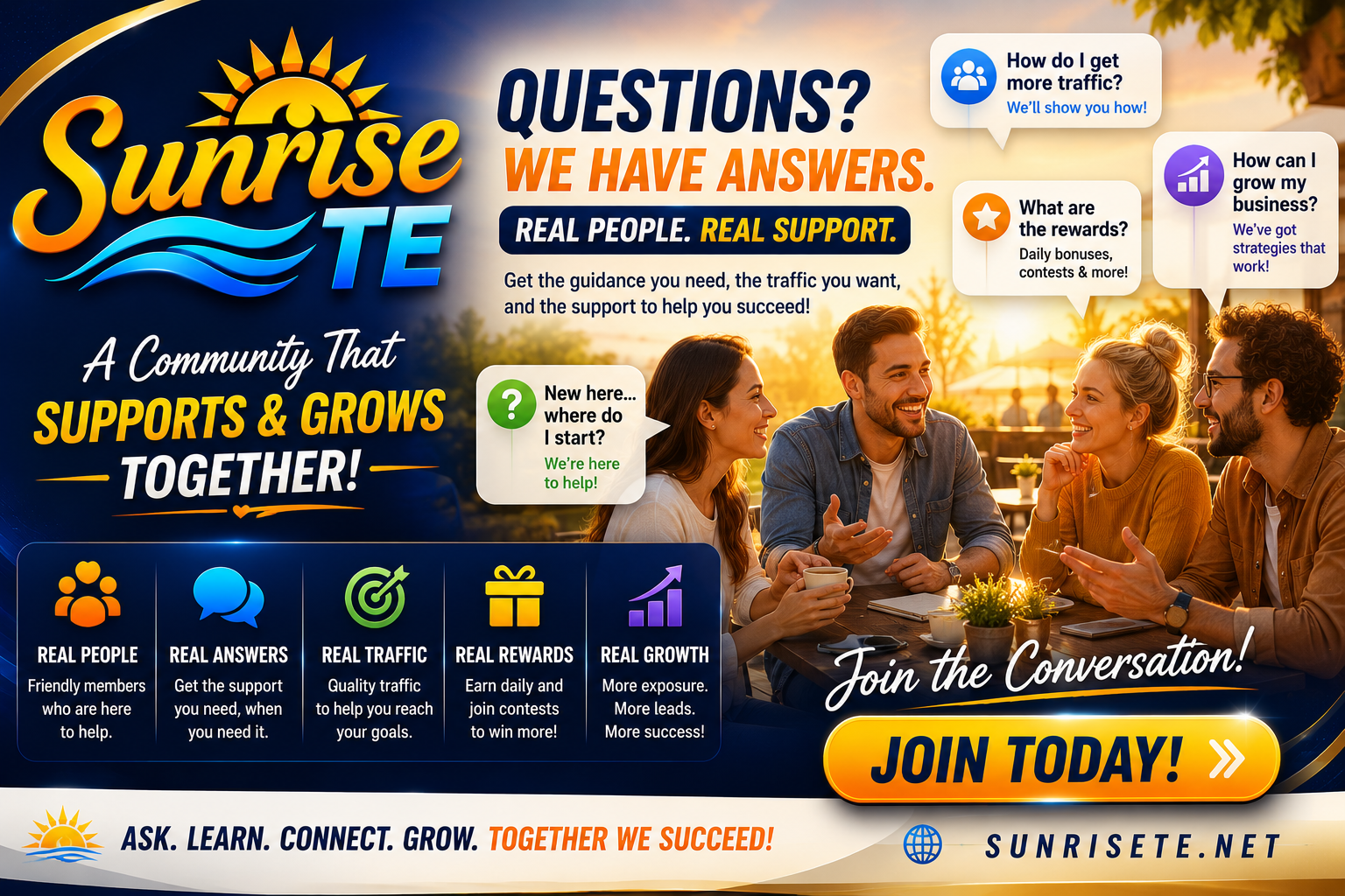 Sunrise TE - Questions? We Have Answers.