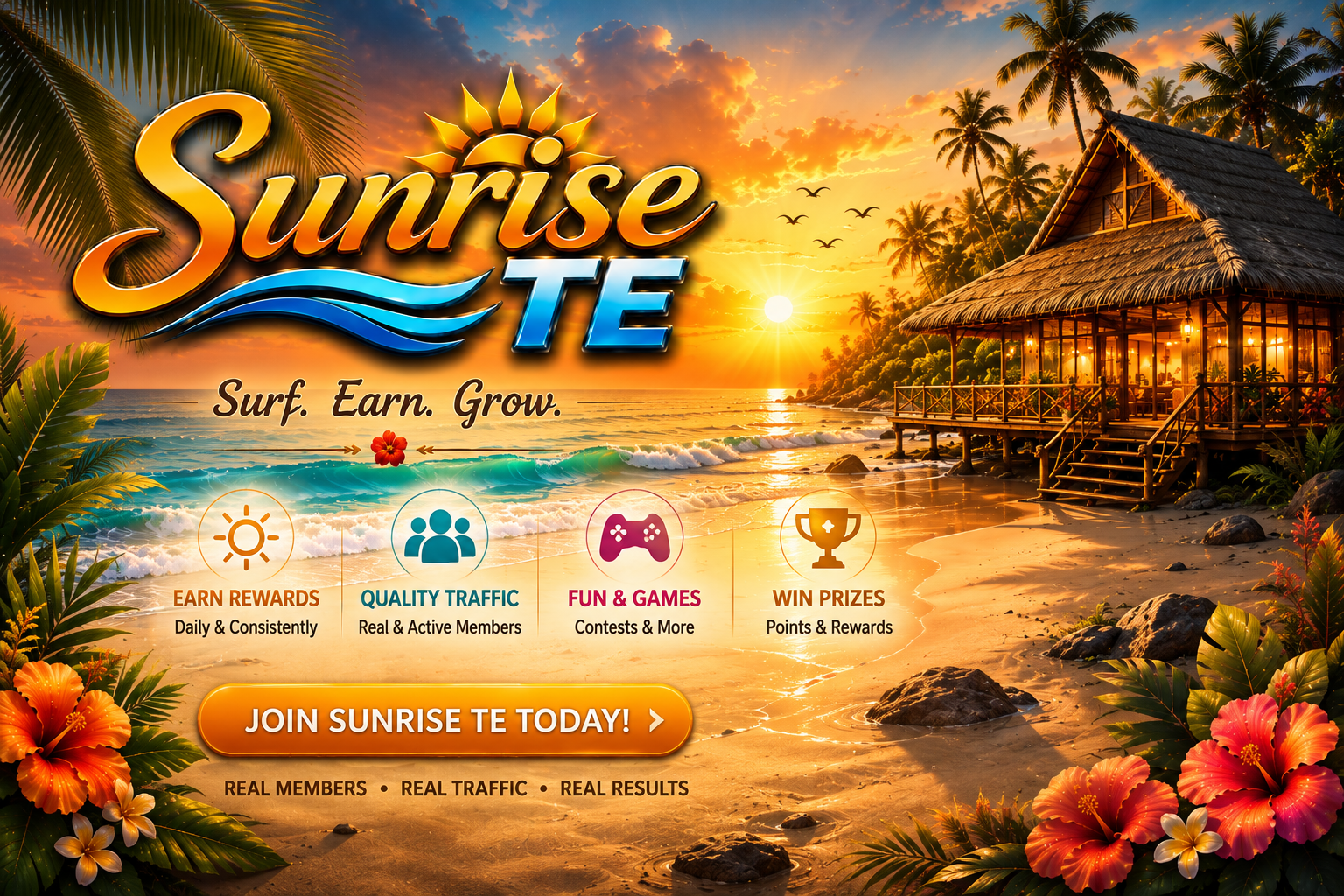 Sunrise TE - Surf. Earn. Grow.